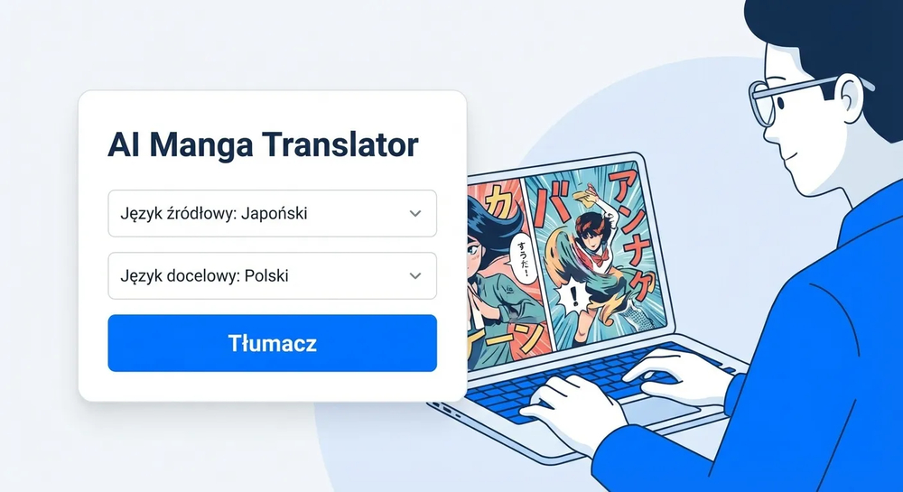 Obraz przedstawiający ilustracje tłumaczenia komiksów przez AI