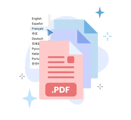 Imagine care arată că traducătorul PDF AI suportă mai multe limbi