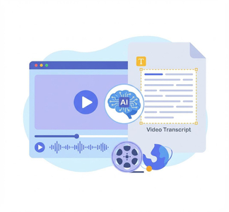 Illustration showing the function of converting video to text
