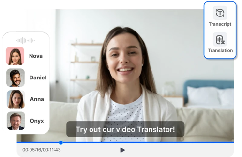 Obraz przedstawiający funkcję tłumacza wideo Transmonkey