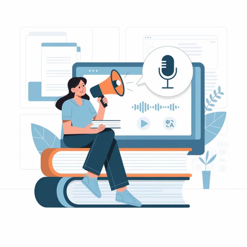 Ilustrações que mostram o poder do tradutor de áudio